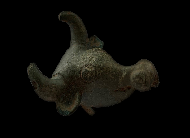 Roman Pepper Pot Lid, Bronze Bull Head 43AD