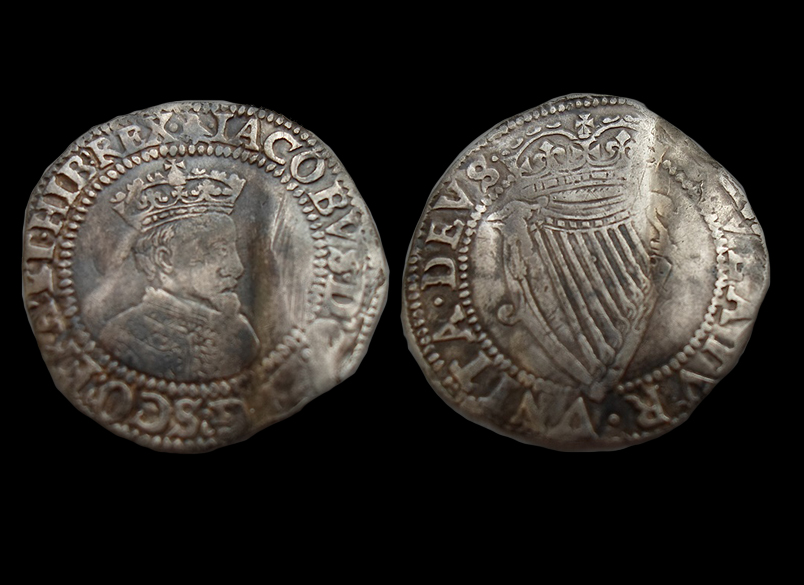 Silver Irish Shilling 1621, King James I