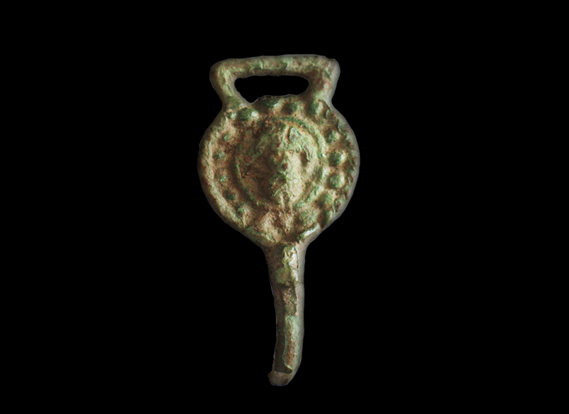 Post Medieval Dress Hook, Bronze 15th Century