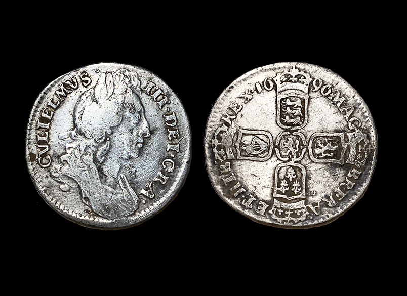 Silver Sixpence 1696, King William III