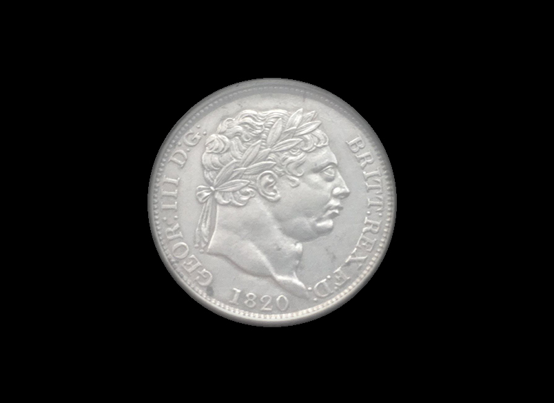 Silver Bullhead Sixpence 1820, King George III