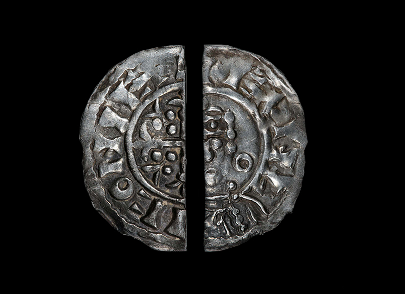 Silver Cut Half Penny 1110, King Henry I